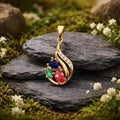 Anhänger 375/- Gelbgold glanz Zirkonia,Rubin,Safir,Smaragd