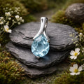 Anhänger 925/- Sterling Silber rhodiniert Blautopas