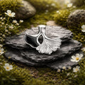 Anhänger 925/- Sterling Silber rhodiniert Gingko