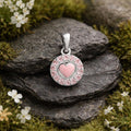 Anhänger 925/- Sterling Silber rhodiniert Herz pink Zirkonia