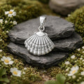 Pendant 925/- Sterling Silver rhodium-plated Shell