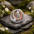 Pendant 925/- Sterling silver rhodium-plated, partly rose gold-plated