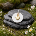 Pendant 925/- sterling silver rhodium-plated and gold-plated heart