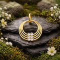 Pendant 925/- Sterling Silver Gold Plated Bicolor