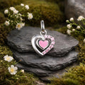 Pendant 925 Sterling Silver Rhodium Plated Heart Zirconia