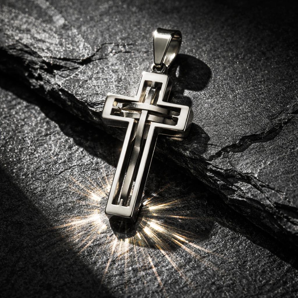 Anhänger Edelstahl Kreuz