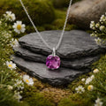 Anhänger mit Kette 925/- Sterling Silber rhodiniert Amethyst