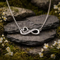 Anhänger mit Kette 925/- Sterling Silber rhodiniert Infinity Zirkonia