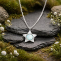 Anhänger mit Kette 925/- Sterling Silber rhodiniert Opal