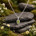 Anhänger mit Kette 925/- Sterling Silber rhodiniert Peridot