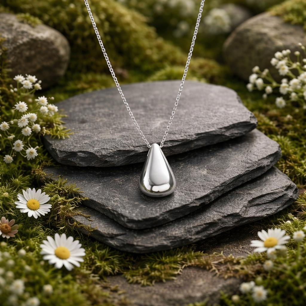 Anhänger mit Kette 925/- Sterling Silber rhodiniert glanz