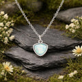 Anhänger mit Kette 925/- Sterling Silber rhodiniert synth. Opal