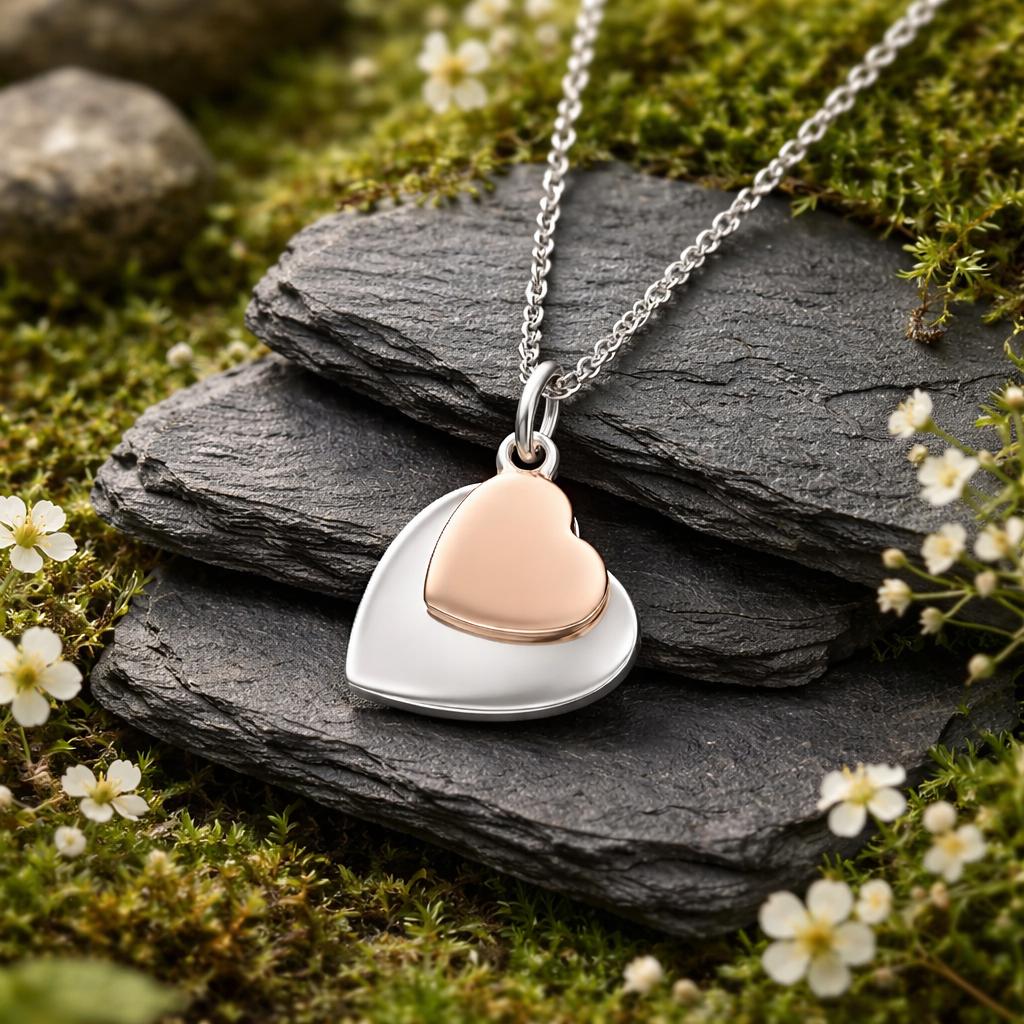 Anhänger mit Kette 925/-Sterling Silber rhodiniert teils rosévergoldet