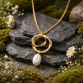 Anhänger mit Kette 925/- Sterling Silber vergoldet Süßwasserperle