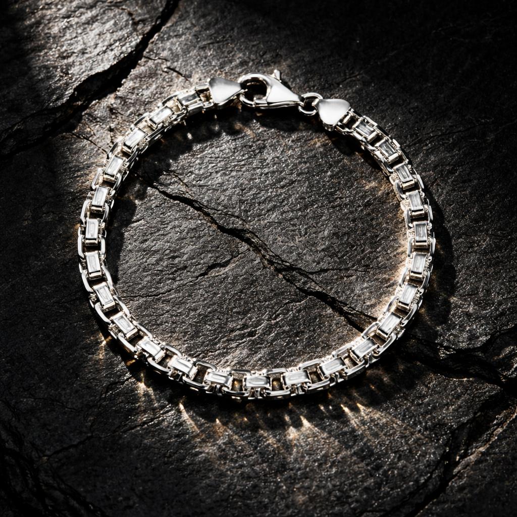 Armband 925/- Sterling Silber Käfigkette 4mm 19cm