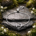 Armband 925/- Sterling Silber rhodiniert Anker Zirkonia