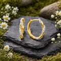 Creolen 333/- Gelbgold bicolor Zirkonia