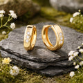 Creolen 333/- Gelbgold glanz Zirkonia
