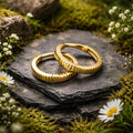 Creolen 375/- Gelbgold diamantiert Ø 17mm