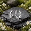 Creolen 375/- Weißgold glanz Zirkonia