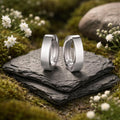 Creoles 925/- Sterling Silver rhodium-plated