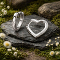 Creoles 925/- Sterling Silver Rhodium Plated Heart