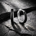 Creolen 925/- Sterling Silber rhodiniert Lack schwarz