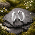 Creolen 925/- Sterling Silber rhodiniert Lack weiß