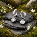Creoles 925/- Sterling Silver Rhodium-Plated Zirconia