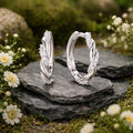 Creolen 925/- Sterling Silber rhodiniert glanz Zirkonia