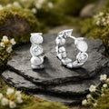 Creolen 925/- Sterling Silber rhodiniert glanz/matt Zirkonia