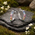 Creolen 925 Sterling Silber rhodiniert bunte Zirkonia