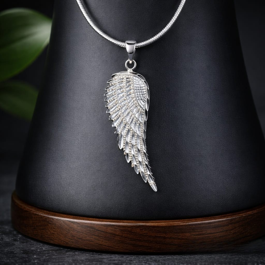 Anhänger 37x12mm Flügel diamantiert rhodiniert Silber 925