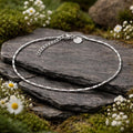 Fusskette 925/- Sterling Silber rhodiniert Stäbchen