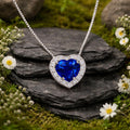 Kette 585/- Weißgold Zirkonia weiß/blau