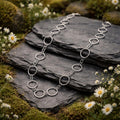 Kette 925/- Sterling Silber rhodiniert strukturiert und diamantiert