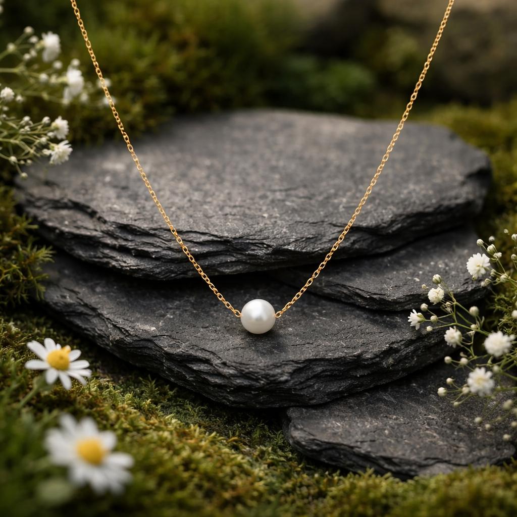 Kette 925/- Sterling Silber vergoldet Perle