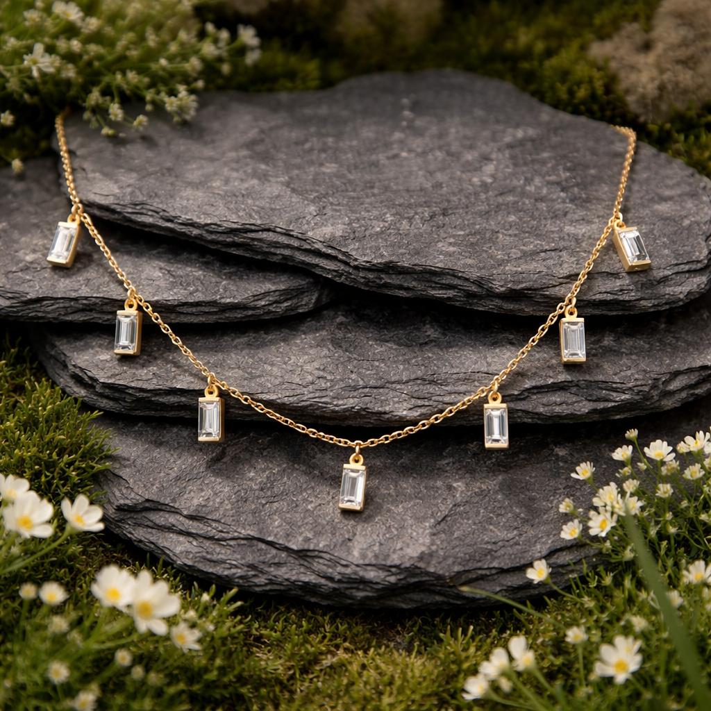 Kette 925/- Sterling Silber vergoldet Zirkonia