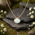 Kette 925/- Sterling Silber vergoldet synth. Opal