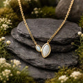 Kette 925/- Sterling Silber vergoldet synth. Opal