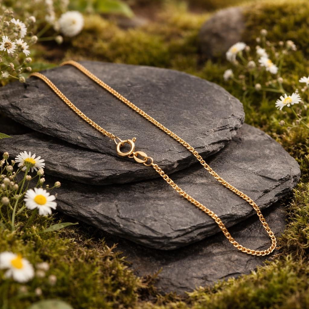 Kette 925 Sterling Silber vergoldet Panzerkette 45 cm