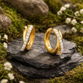 Klappcreolen 375/- Gelbgold bicolor Zirkonia