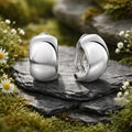 Ear clip 925/- sterling silver rhodium-plated polished