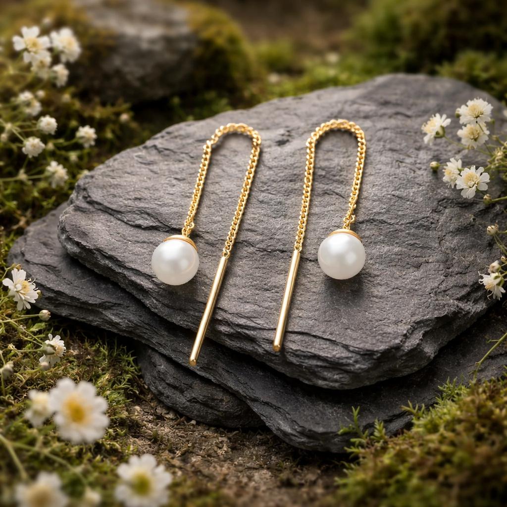 Ohrhänger 333/- Gelbgold glanz Süßwasserzuchtperle