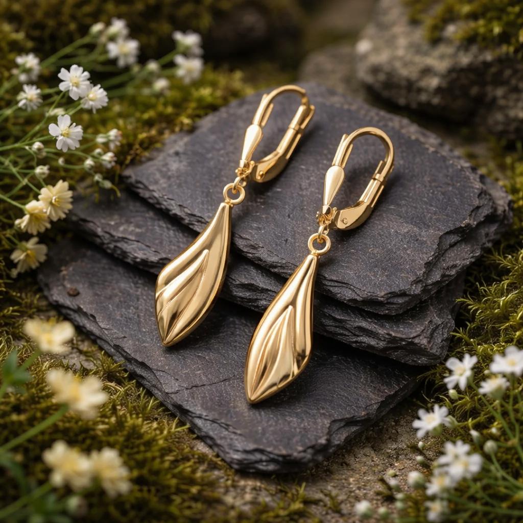 Ohrhänger 375/- Gelbgold glanz/matt
