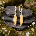 Ohrhänger 375/- Gelbgold strukturiert