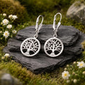 Ohrhänger 925/- Sterling Silber rhodiniert Lebensbaum