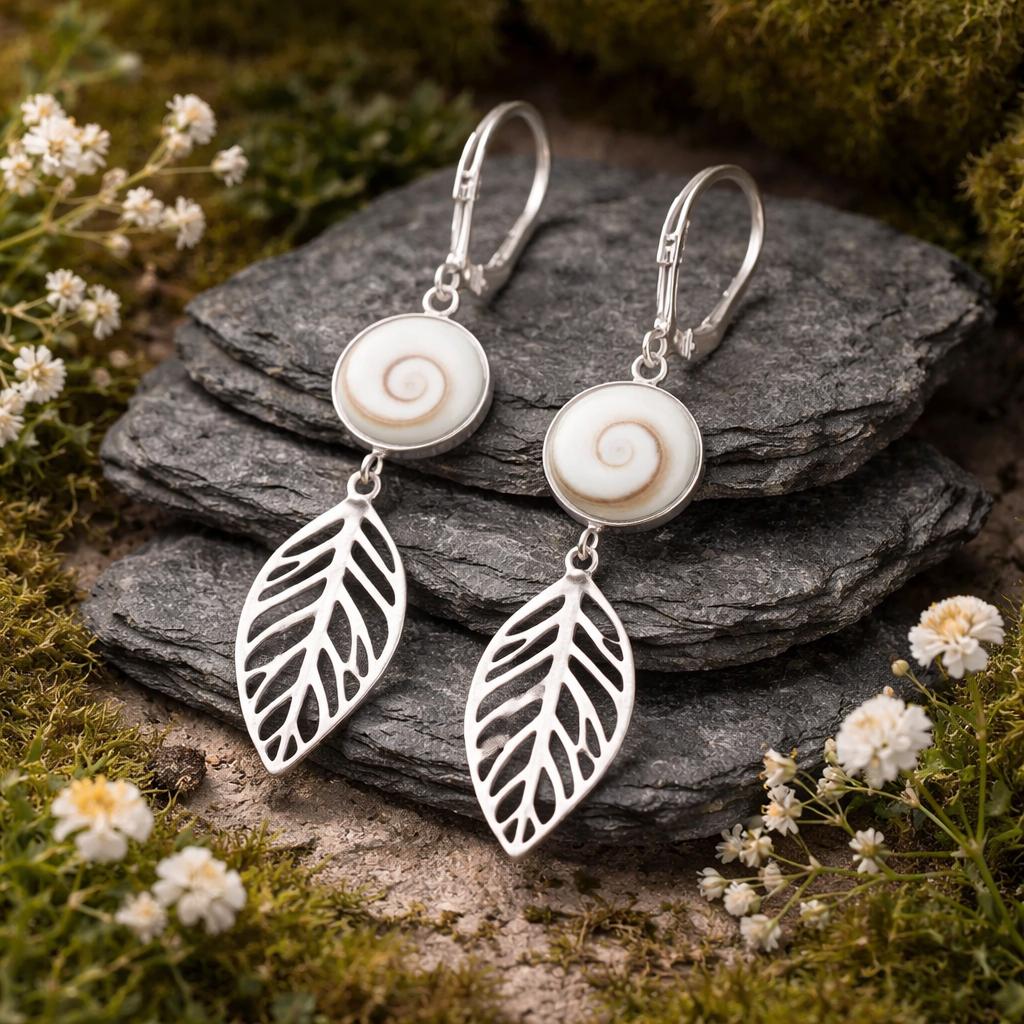 Dangling Earrings 925/- Sterling Silver Rhodium-Plated Sea Eye