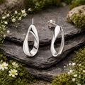 Earrings 925/- Sterling Silver rhodium-plated polished