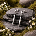 Earrings 925/- Sterling Silver rhodium-plated polished